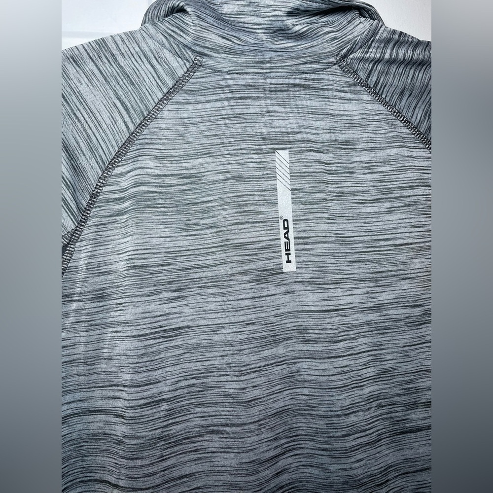 Head Womans Long Sleeve 1/2 Zip Top Sz Large NWT 2 Tone Heather Gray Dri Motion - Picture 7 of 8